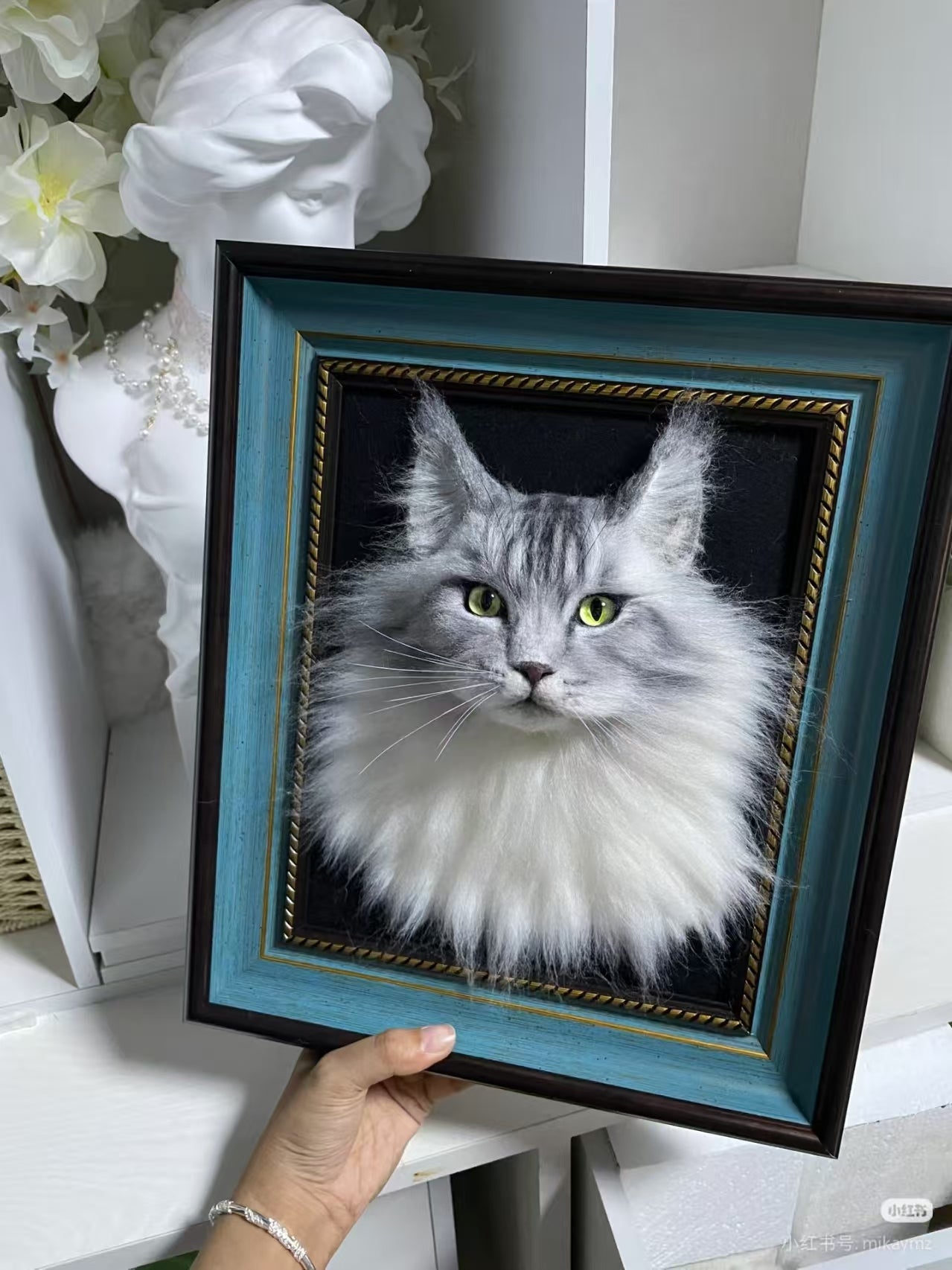 Mini Framed pet portrait-Cat